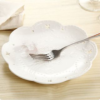 European Lace Patterned Dinner Plates, Set of 3, Ceramic Diameter 15/19.5/26cm