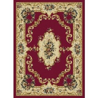 Lagoon Red Traditional Area Rug (93 X 126)