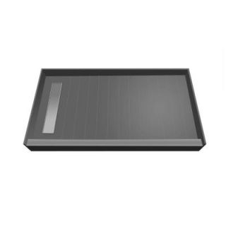 Redi Trench 34 in. x 60 in. Single Threshold Shower Pan with Left Drain in Black RT3460L PVC SQPC