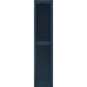 Builders Edge 15 in. x 67 in. Louvered Shutters Pair in #036 Classic Blue 010140067036