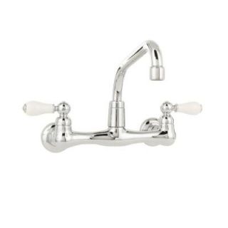 American Standard Heritage 2 Handle Wall Mount Kitchen Faucet in Polished Chrome 7298.252.002