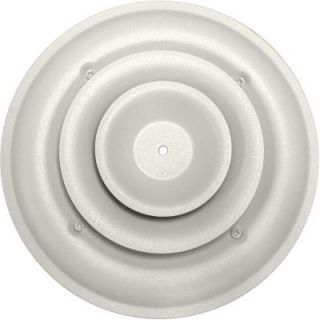 SPEEDI GRILLE 6 in. Round White Ceiling Air Vent Register with Fixed Cone Diffuser and Bowtie Damper SG RCR 06