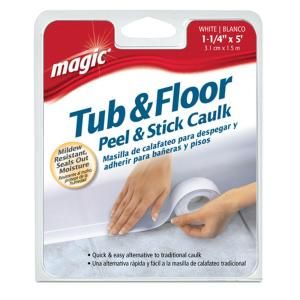 Magic 1 1/4 in. x 5 ft. Tub and Floor Peel & Stick Caulk Strip in White MC306T