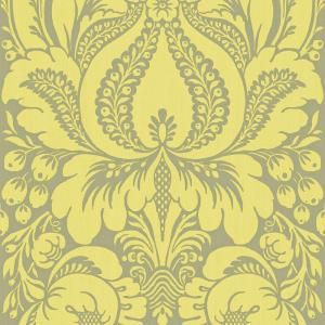 The Wallpaper Company 8 in. x 10 in. Lime Large Scale Damask Wallpaper Sample WC1280608S
