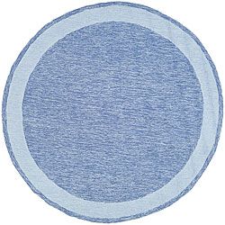 Hand hooked Gabeh Blue Polypropylene Rug (6 Round)