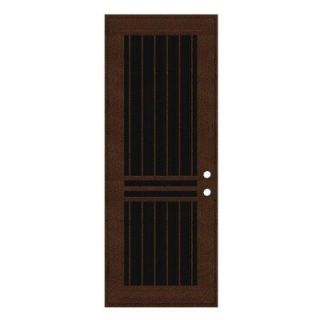 Unique Home Designs Plain Bar 36 in. x 96 in. Copperclad Left Hand Surface Mount Aluminum Security Door with Charcoal Insect Screen 1S1001EM2CCISA