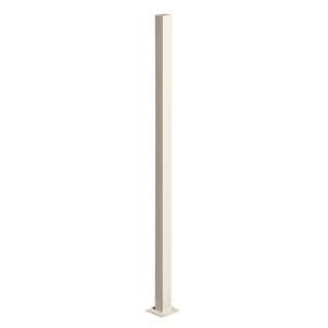 First Alert 2 in. x 2 in. x 36 in. Steel Navajo White Fence Post with Flange FP236NWP