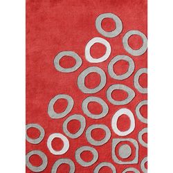 Alliyah Hand made Poppy Red New Zealand Area Rug (5 X 8)