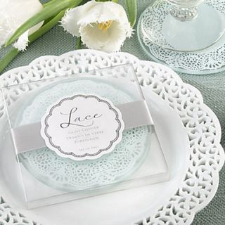 Lace Exquisite Frosted Glass Coasters