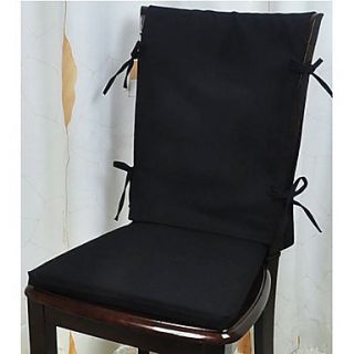 Modern Style 100% Cotton Black Solid Design Chair Pad and Chair Back Set