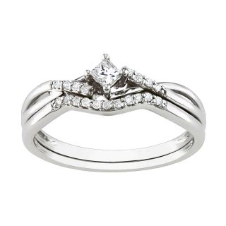 1/5 CT. T.W. Diamond Bridal Ring Set Sterling Silver, White, Womens