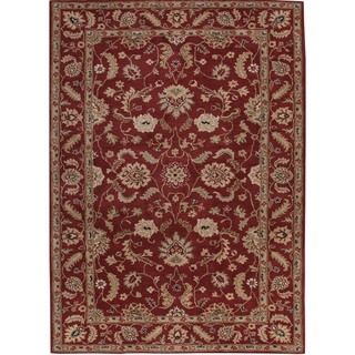 Hand tufted Traditional Oriental Red Wool Rug (10 X 14)