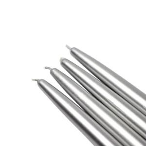Zest Candle 6 in. Metallic Silver Taper Candles (12 Set) CEZ 089