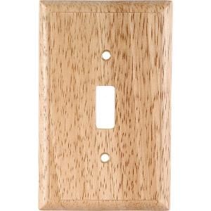 GE 1 Toggle Switch Wall Plate   Solid Oak 51590