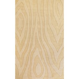 Domani Symmetry Wood Grains Ivory Wool Rug (33 X 53)