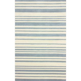 Nuloom Hand tufted Modern Stripes Blue New Zealand Wool Area Rug (5 X 8)