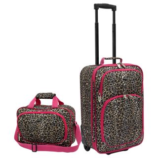 U.s. Traveler Us7402r Pink Leopard 2 piece Carry on Luggage Set