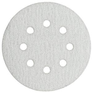 Bosch 5 in. 8 Hole 80 Grit Hook and Loop Sanding Disc in White (5 Pack) SR5W080