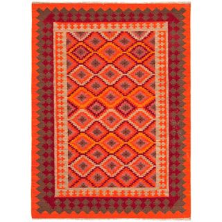 Handmade Flatweave Tribal Pattern Multi colored Wool Rug (2 X 3)