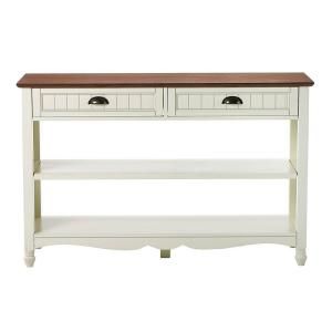 Home Decorators Collection 47 in. W Southport Ivory and Oak Console Table 0804900210