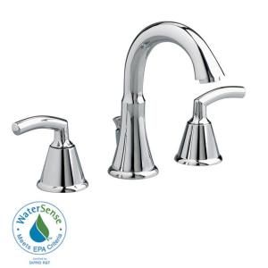 American Standard Tropic 8 in. Widespread 2 Handle Mid Arc Bathroom Faucet in Chrome with Metal Speed Connect Pop Up Drain 7038.801.002