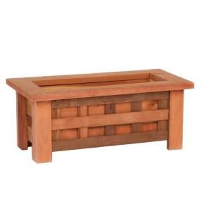 Hollis Wood Products 12 in. x 24 in. Redwood Planter Box with Lattice 12025