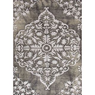 Hand knotted Transitional Tone On Tone Gray/ Black Rug (2 X 3)
