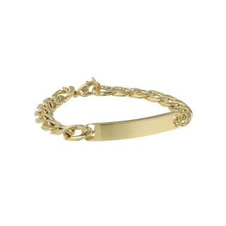 Mens 6mm Stainless Steel & Gold Tone IP Curb ID Bracelet, Yellow