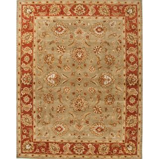 Hand tufted Traditional Oriental Pattern Green Rug (4 X 8)
