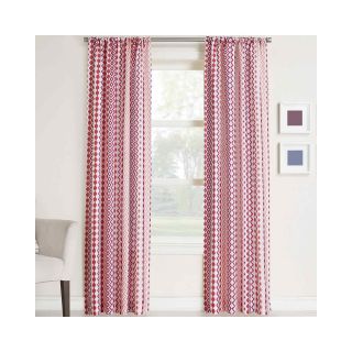Lichtenberg Silas Striped Ikat Rod Pocket Curtain Panel, Berry