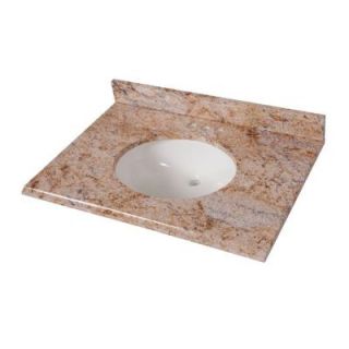 St. Paul 31 in. x 22 in. Stone Effects Vanity Top in Tuscan Sun with White Basin SEO3122COM TU