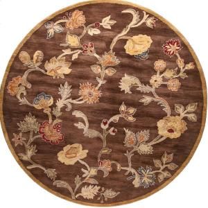 BASHIAN Wilshire Collection Floral Shower Chocolate 8 ft. Round Area Rug R128 CHOC 8 RND HG113