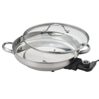 AROMA 13 in. 304 Stainless Steel Round Fry Pan AFP 1600S