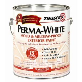 Zinsser 1 gal. Perma White Semi Gloss Exterior Paint (4 Pack) 3131