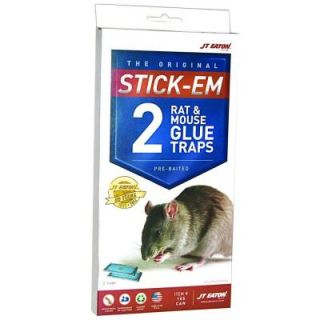 JT Eaton Stick Em Pre Baited Rat and Mouse Size Peanut Butter Scented Glue Trap (2 Pack) 155N