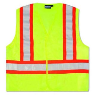 ERB X Large S382P Class 2 Dot Mesh Vest with Hook and Loop Closure in Hi Viz Lime 14607