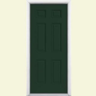 Masonite 6 Panel Painted Steel Entry Door with Brickmold 37253