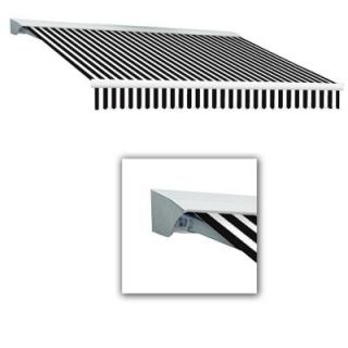 AWNTECH 8 ft. LX Destin with Hood Manual Retractable Acrylic Awning (84 in. Projection) in Black White DM8 14 KW