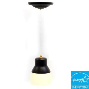 Its Exciting Lighting Ceiling Mount Oil Rubbed Bronze Battery Operated 24 LED Pendant with Frosted Glass Shade 002891