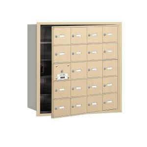 Salsbury Industries 3600 Series Sandstone Private Front Loading 4B Plus Horizontal Mailbox with 20A Doors (19 Usable) 3620SFP