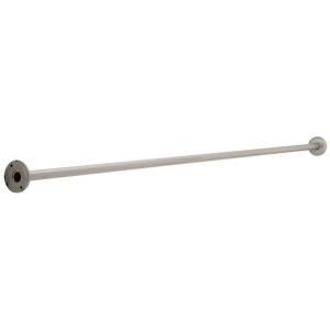 Franklin Brass 1 in. x 6 ft. Shower Rod with Step Style Flanges in Satin Nickel 185 6SN