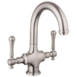 GROHE Bridgeford 2 Handle Bar Faucet in Brushed Nickel with 1.5gpm Water Care Handles Not Included 31055ENE