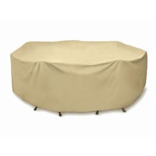 Two Dogs Designs 108 in. Khaki Round Patio Table Set Cover 2D PF108005