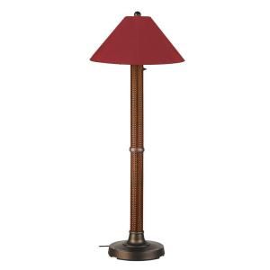 Patio Living Concepts Bahama Weave 60 in. Red Castango Floor Lamp with Burgandy Shade 34163