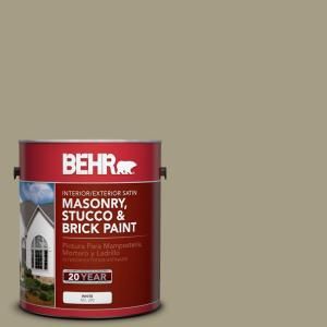 BEHR Premium 1 gal. #MS 51 Sage Moss Satin Interior/Exterior Masonry, Stucco and Brick Paint 28201