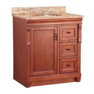 Foremost Naples 31 in. W x 22 in. D Vanity in Warm Cinnamon and Vanity Top with Stone effects in Bordeaux NACASEB3122D