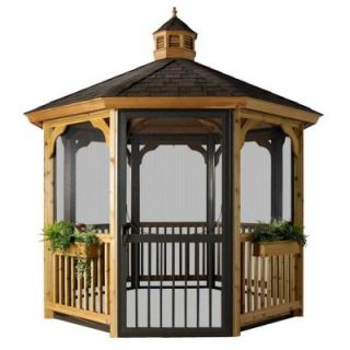 HomePlace Structures 12 ft. Cedar Octagon Gazebo with Screens no Floor CG12WS