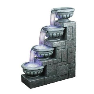 Design Toscano 29.5 in. W x 12 in. D x 36.6 in. H Four Step Bowls Fountain DISCONTINUED DW96027