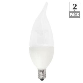 TCP 40W Equivalent Soft White (2700K) Flame Tip Frosted Candelabra Deco LED Light Bulb (2 Pack) RLDCF5W27KF2