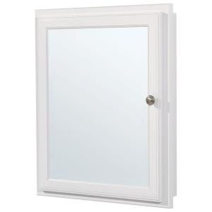 Glacier Bay 21 in. x 25 in. Recessed or Surface Mount Medicine Cabinet in White S2126 WH R